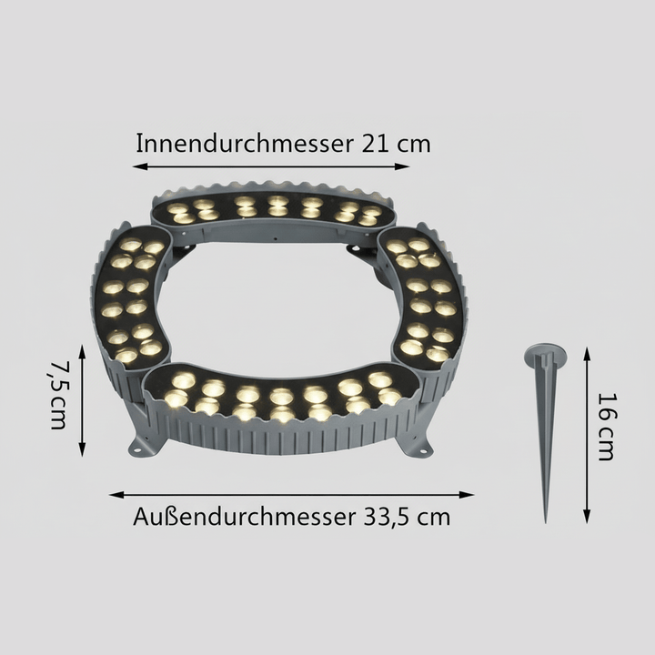 Detailansicht: Robustes Gehäuse des EcoBright LED-Gartenstrahlers, langlebiges Gartenlicht für den Außenbereich.