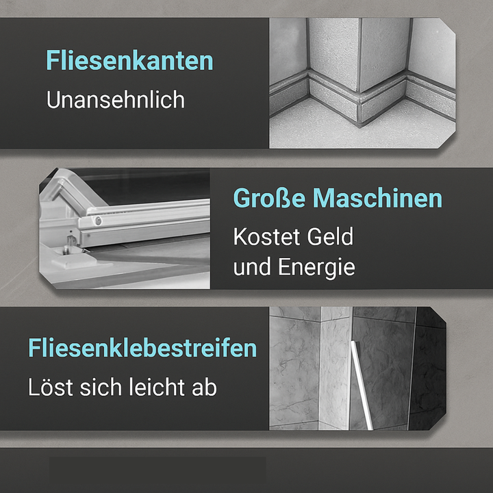 Profi 45°-Winkelschleifer-Führung, Edelstahl, für exakte Gehrungsschnitte an Fliesen und Werkstücken.