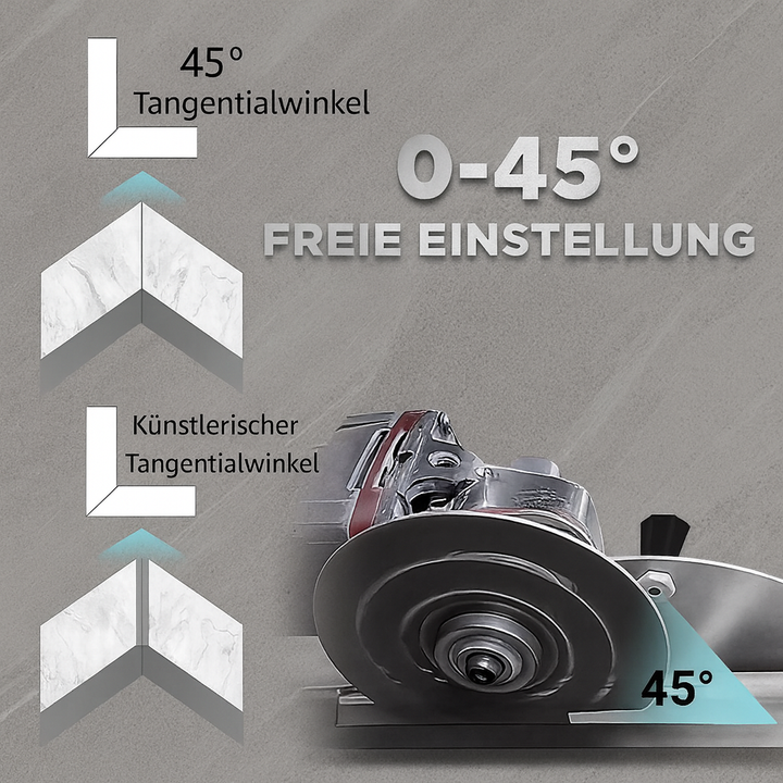 Fliesenleger 45°-Gehrungsführung, Winkelschleifer Zubehör, für saubere Kantenbearbeitung von Fliesen.
