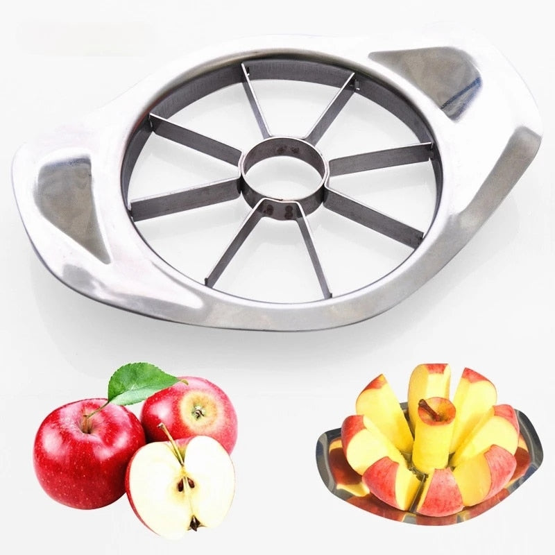 Praktischer Apfelteiler aus Edelstahl. Entfernt Kerngehäuse & schneidet Äpfel in 8 perfekte Spalten für schnelle, gesunde Snacks.