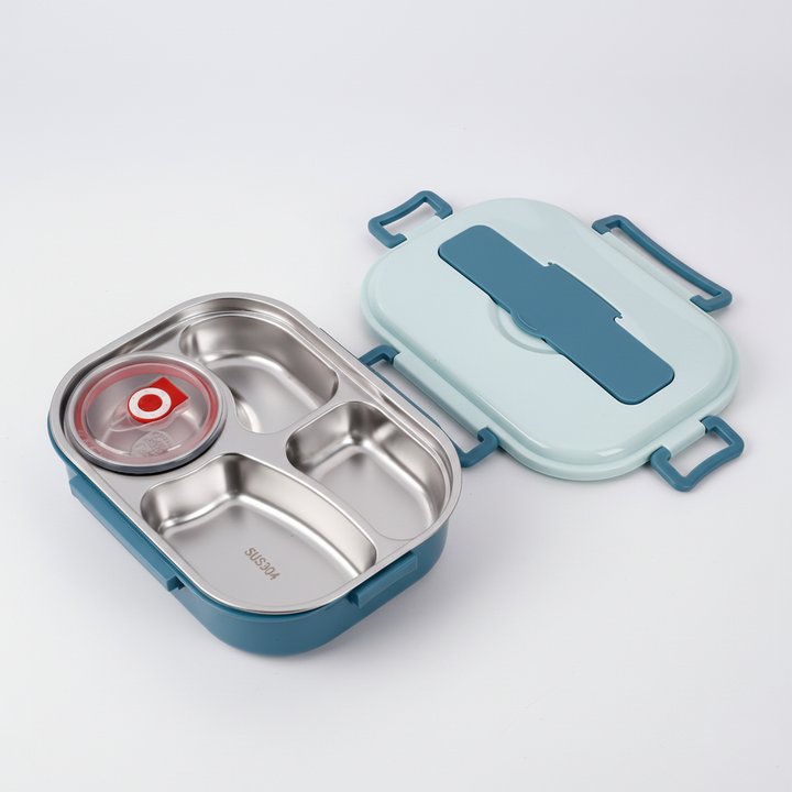 BPA-freie Edelstahl Lunchbox von HeatNook. Genießen Sie warme Mahlzeiten frisch und auslaufsicher.