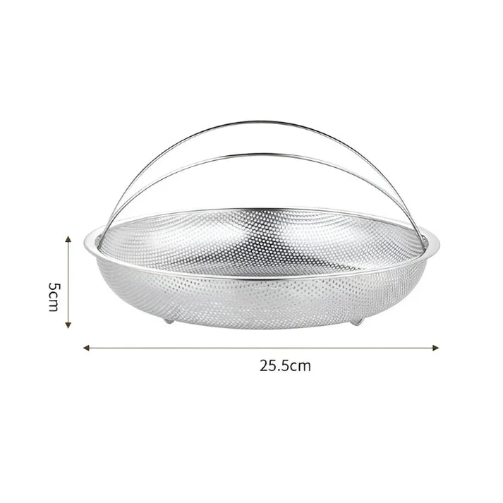 Einfaches gesundes Kochen mit dem faltbaren Edelstahl Dampfkorb – perfekt für Gemüse, Fisch & Meeresfrüchte.