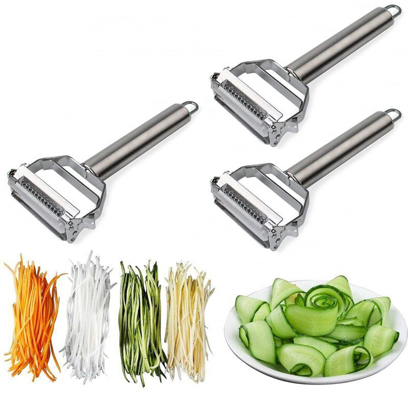 Hochwertiger Edelstahl-Schäler für Gemüse & Kartoffeln, integrierter Julienne-Schneider, rostfrei.