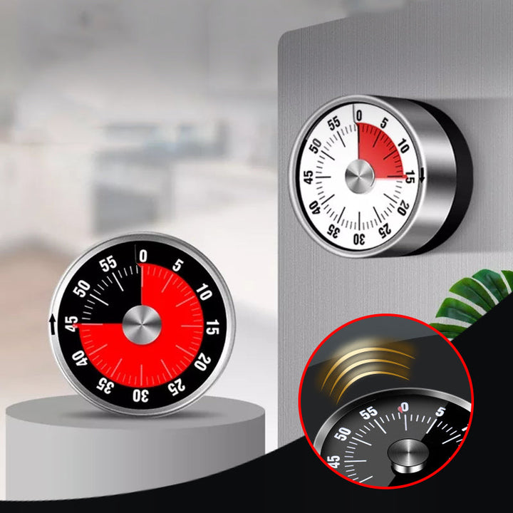 Vielseitiger Küchentimer aus Edelstahl mit Magnetfunktion. Hilft beim Kochen und Backen.