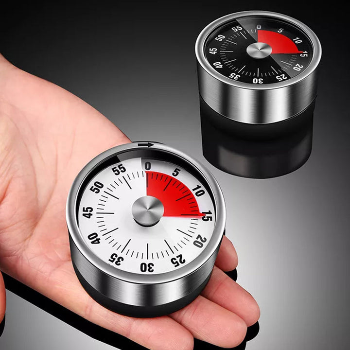 Benutzerfreundlicher Edelstahl-Küchentimer mit Magnet, perfekt als Eieruhr für die ganze Familie.