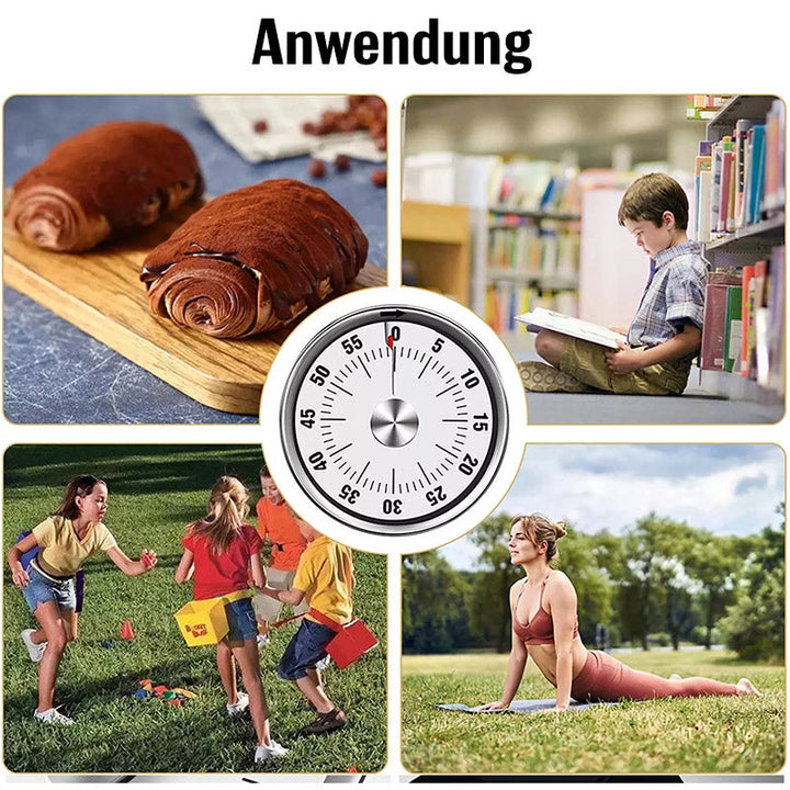 Magnetischer Edelstahl-Timer, praktische Küchenuhr für ein entspanntes Kochen und Backen.