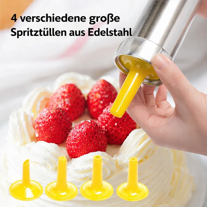 Praktische Edelstahl Keks-Presse, ideal für die Herstellung von Plätzchen und anderen Backwaren zuhause.