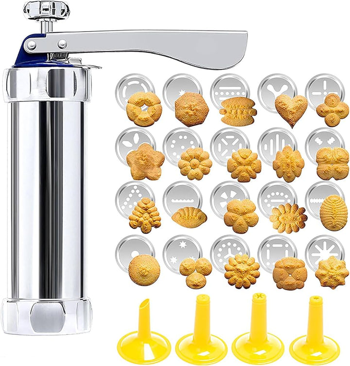 Kreativer Küchenhelfer: Edelstahl Keks-Presse als Geschenkidee für alle Backbegeisterten und Dessert-Liebhaber.