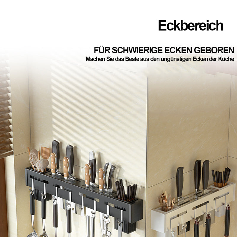 Robuster, wandmontierter Edelstahl Messerhalter für optimale Küchenorganisation ohne Bohren. Perfekter Küchenhelfer.