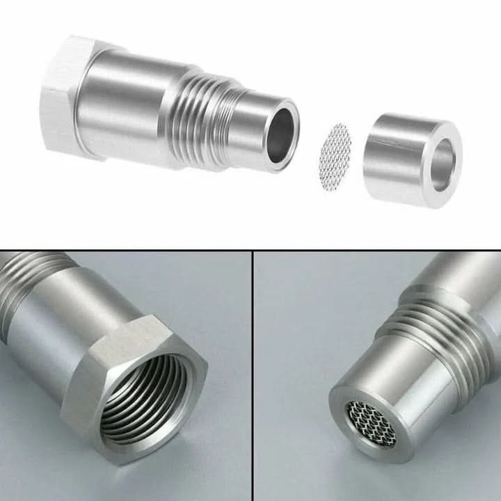 O2 Sensor Adapter M18x1.5 aus Edelstahl zur Behebung von Fehlercodes der Motorleuchte im Auto.