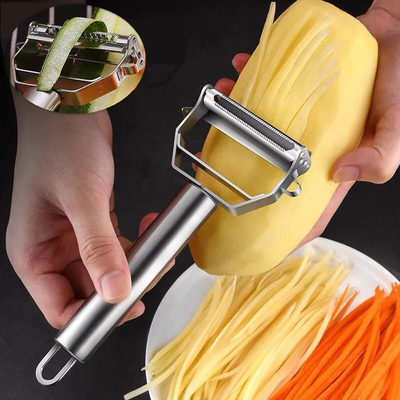 Edelstahl Obst- & Gemüseschäler für müheloses und schnelles Schälen. Rostfrei, spülmaschinenfest, ergonomisch.