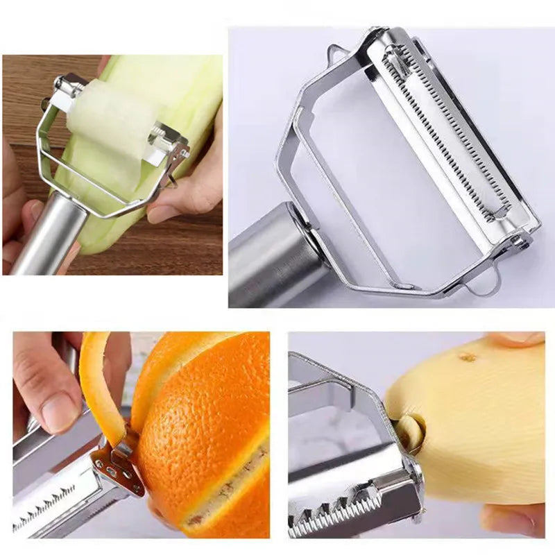 Langlebiger Gemüseschäler aus rostfreiem Edelstahl. Spülmaschinenfestes Küchenutensil für einfache Reinigung.