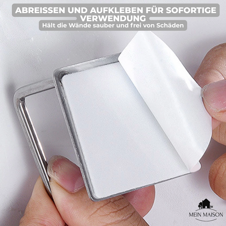 Moderner Spülenorganizer aus rostfreiem Edelstahl für Schwämme, Bürsten und Tücher – praktische Abtropfhilfe.