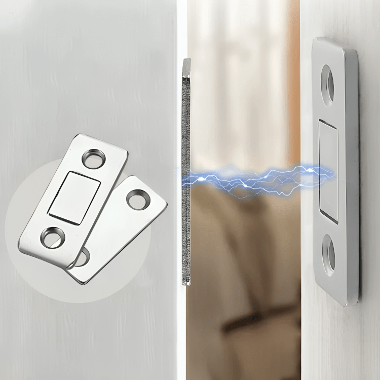 Edelstahl Türstopper SlimLock für geräuschloses Schließen der Tür; ruhiges Zuhause garantiert.