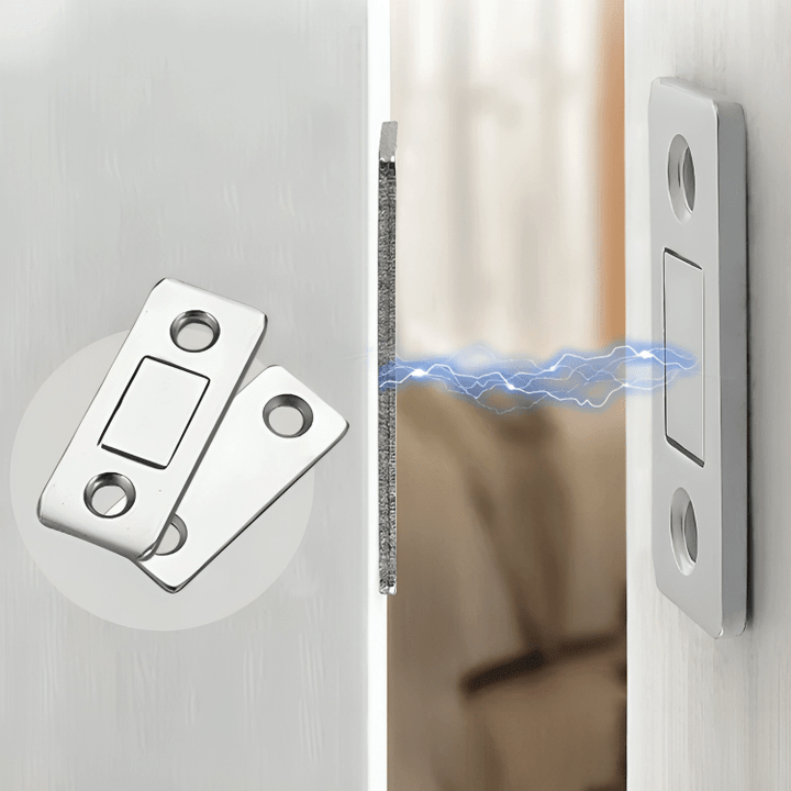 Edelstahl Türstopper SlimLock für geräuschloses Schließen der Tür; ruhiges Zuhause garantiert.