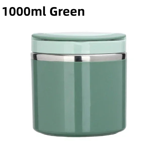 Effizienter Isolierbehälter aus Edelstahl, 1000ml Thermo Lunchbox, auslaufsicher mit Griff für Büro & Schule.