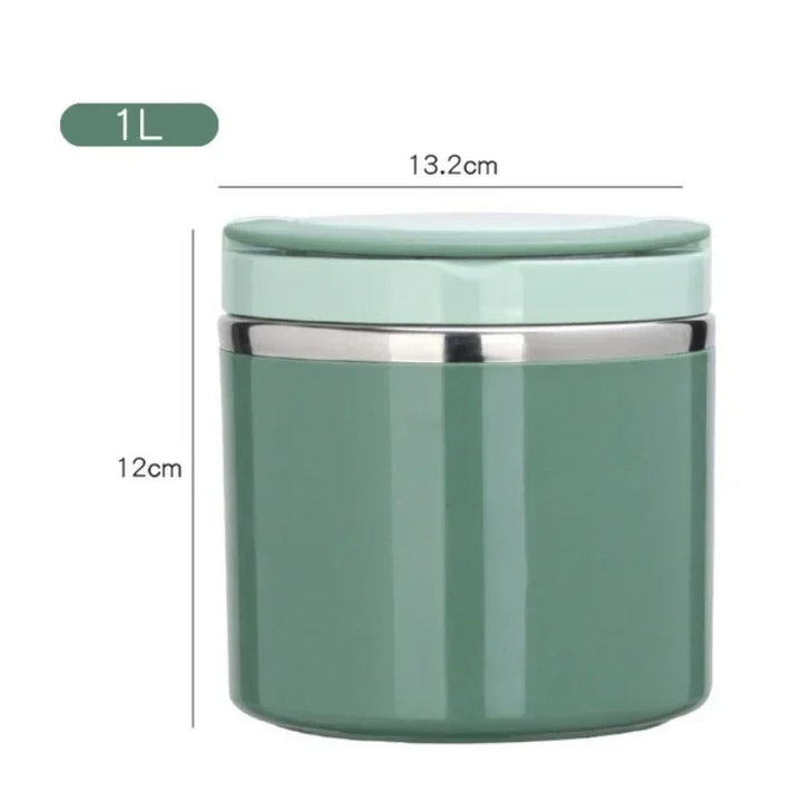 Isolierbehälter Edelstahl, auslaufsicher, 1000ml. Thermo Lunchbox mit Griff für Schule, Büro & Picknick.