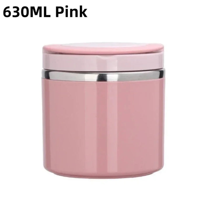 Nahaufnahme: Ergonomischer Griff der auslaufsicheren Edelstahl Thermo Lunchbox (630ml/1000ml), ideal für Pendler.