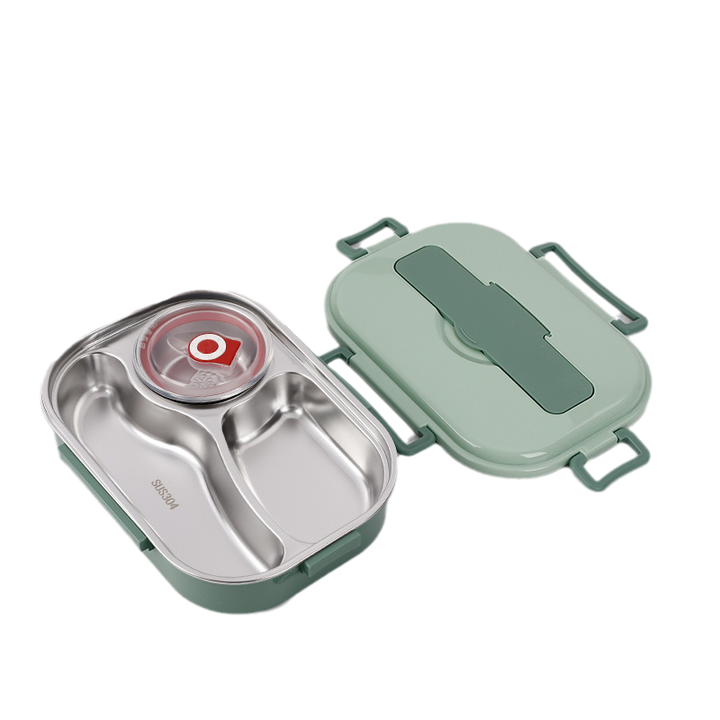 Stilvolle Edelstahl-Lunchbox, auslaufsicher, für warme Mahlzeiten. Perfekt für unterwegs.