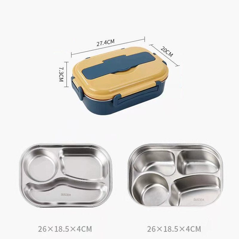 Hochwertige Edelstahl Mittagsbox mit Isolation, ideal zum Transport warmer Suppen und fester Speisen.