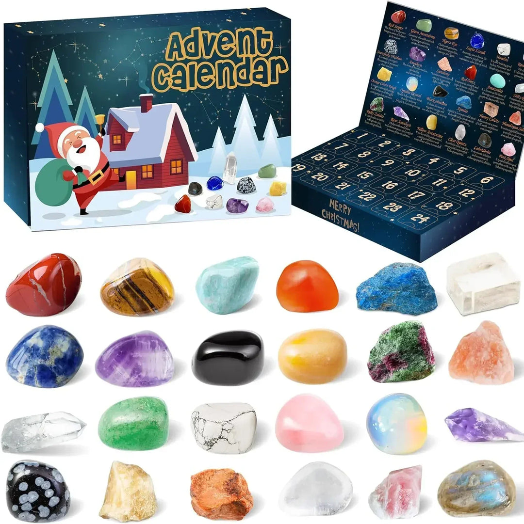 Edelstein-Adventskalender für Kinder: 24 Türchen mit faszinierenden Mineralien und Kristallen.