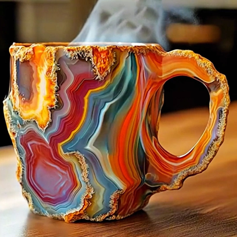 Robuste Mineralkristall-Kaffeetasse mit ergonomischem Griff. Langlebig & stilvoll.