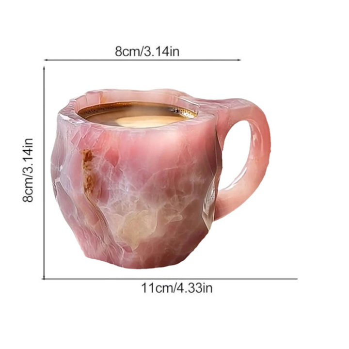 Design-Kaffeetasse aus edlem Mineral, handgefertigt. Perfekte Geschenkidee.