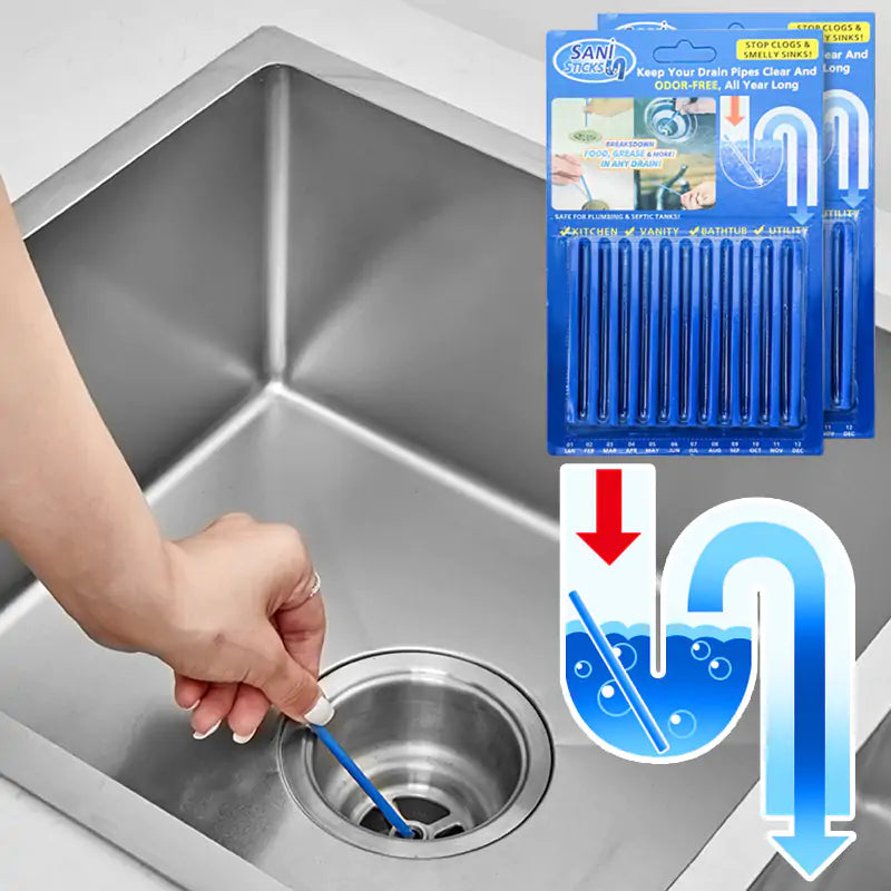 Effektive Abfluss-Reinigungsticks für Küche & Bad, beseitigen Gerüche & Verstopfungen mit Enzymkraft.
