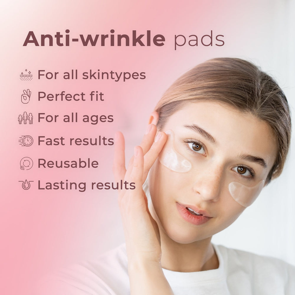 Anti-Aging-Pflaster auf dem Gesicht. Reduziert Falten, glättet die Haut für eine jugendliche Ausstrahlung.