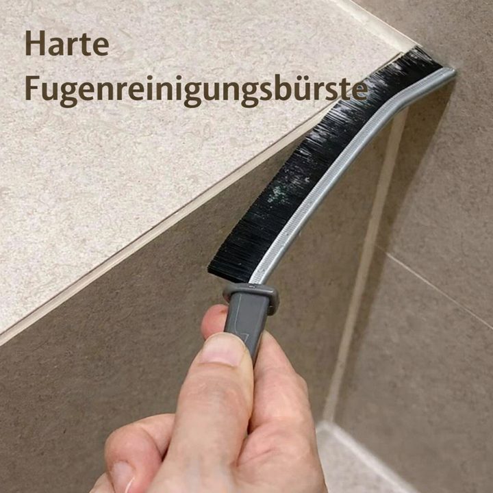 Detailansicht der Fugenreinigungsbürste; entfernt mühelos Schmutz von Fliesen und Fugen.