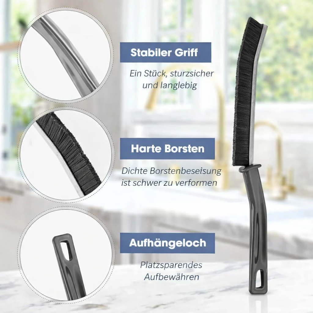 Spezielle Reinigungsbürste zum Entfernen von Schmutz und Schimmel aus Fliesenfugen.