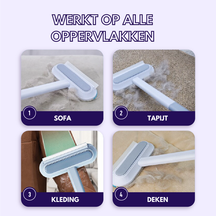 Ergonomischer PetClean Pro 3-in-1 Haarentferner für komfortable Tierhaarentfernung. Umweltfreundlich.