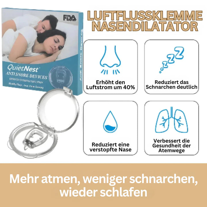 Effektiver Anti-Schnarch-Nasenclip aus Silikon für besseres Atmen & ruhige Nächte; Schnarchstopper Schlafhilfe.