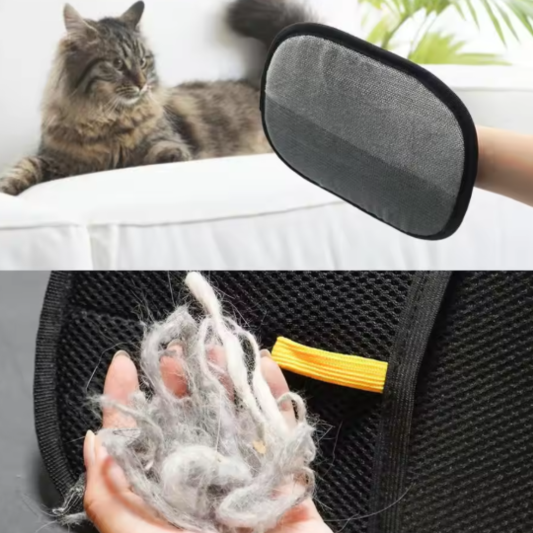 Praktischer Tierhaarentfernungs-Handschuh für eine saubere Wohnung. Gegen hartnäckige Katzen- und Hundehaare.