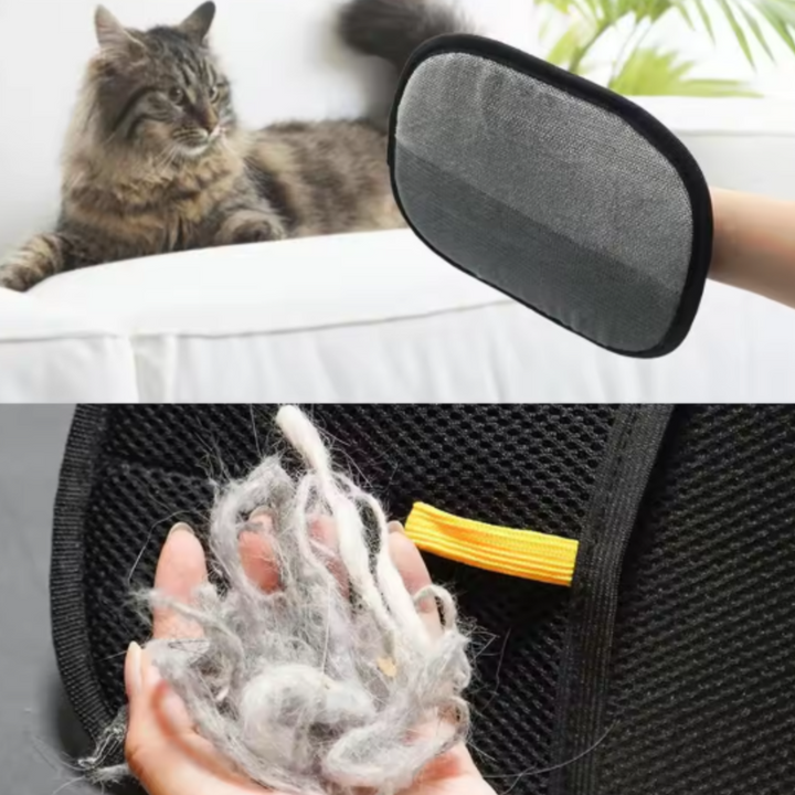Praktischer Tierhaarentfernungs-Handschuh für eine saubere Wohnung. Gegen hartnäckige Katzen- und Hundehaare.