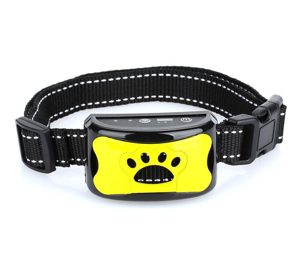 Hund trägt das Anti-Bell Halsband beim Training. Unterstützt Hundeerziehung mit sanfter Vibration & Ton.