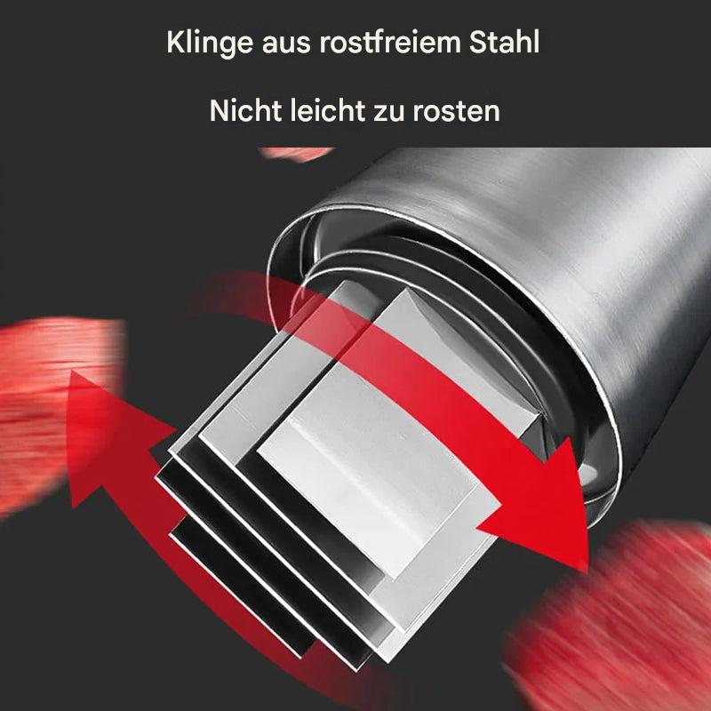 Langlebige Knoblauchpresse aus rostfreiem Edelstahl, ein zuverlässiger Küchenhelfer für viele Kochjahre.