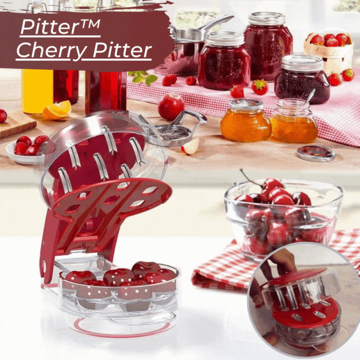 Effizienter Kirschentkerner für schnelle & saubere Zubereitung von Kirschen zum Backen & für Marmelade.
