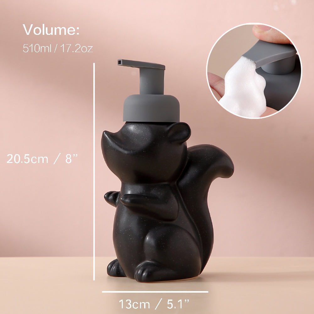 Stilvoller Schaumseifenspender in Eichhörnchen-Form, 510ml, für eine hygienische Handwäsche in Bad & Küche.