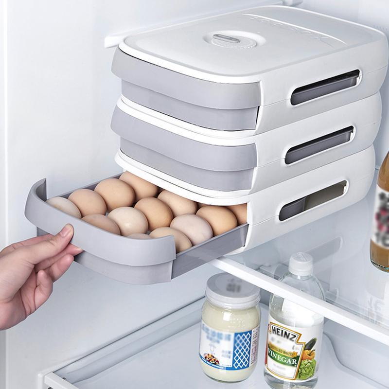 Automatischer Eierbehälter für den Kühlschrank, PP, sorgt für frische und leicht zugängliche Eier, praktisch.