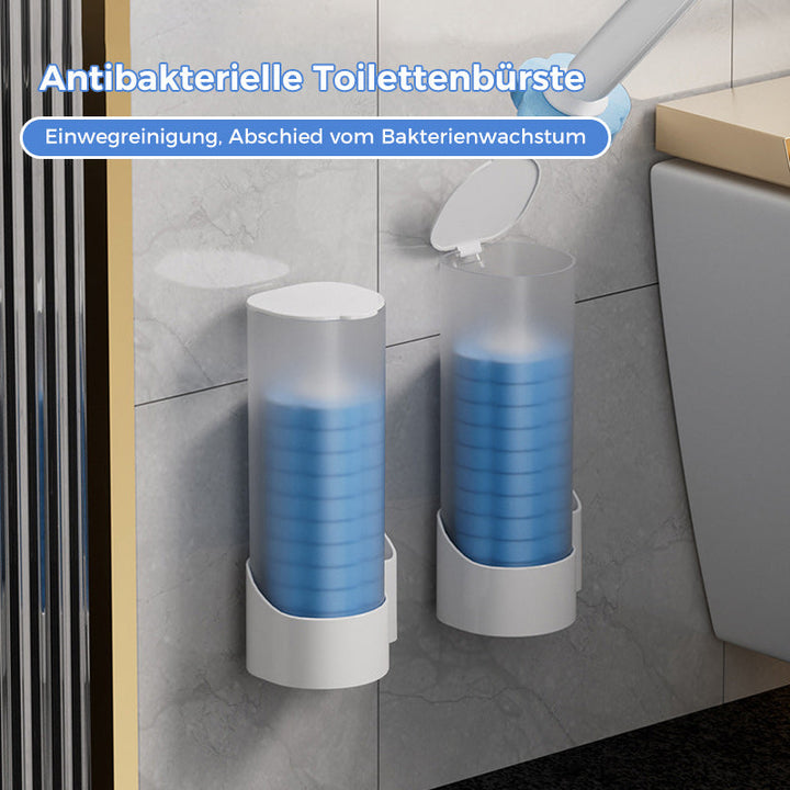 Hygienische Einweg Toilettenbürste, Schwammköpfe mit frischem Duft, ideal für das Badezimmer.