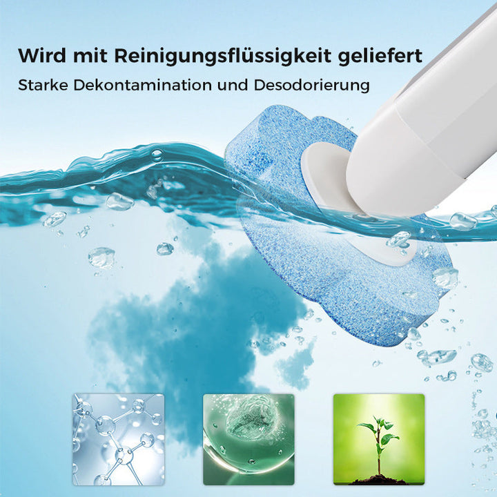 Effiziente WC-Reinigung: Einweg Toilettenbürste, Schwammköpfe mit frischem Duft für Bad-Hygiene.