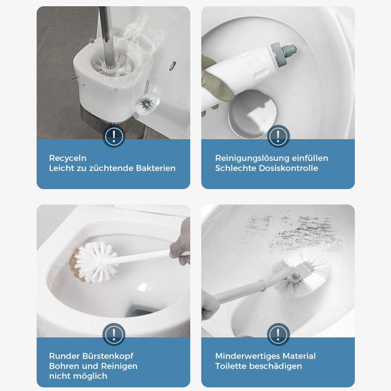 Innovatives Putzzubehör: Hygienische Einweg Toilettenbürste mit duftenden Schwammköpfen für Bäder.