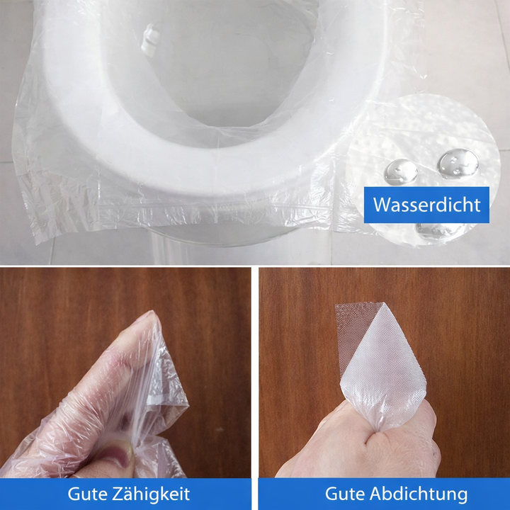 Praktische Einweg-Toilettensitzbezüge für Camping & Outdoor-Abenteuer; sicherer Hygieneschutz.