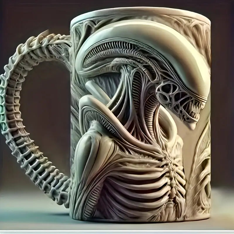Limitiertes Xenomorph Becher-Design mit Alien-Motiv. Horror-Sci-Fi-Tasse, ideales Gothic-Geschenk für Sammler.