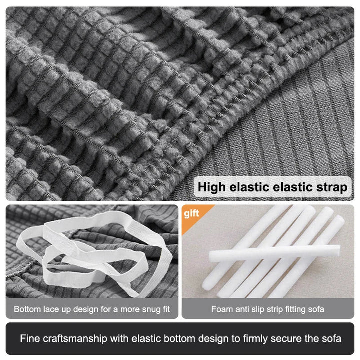 Hochwertiger Stretch-Sofaüberwurf für 4-Sitzer, Jacquard-Muster, idealer Möbelschutz.