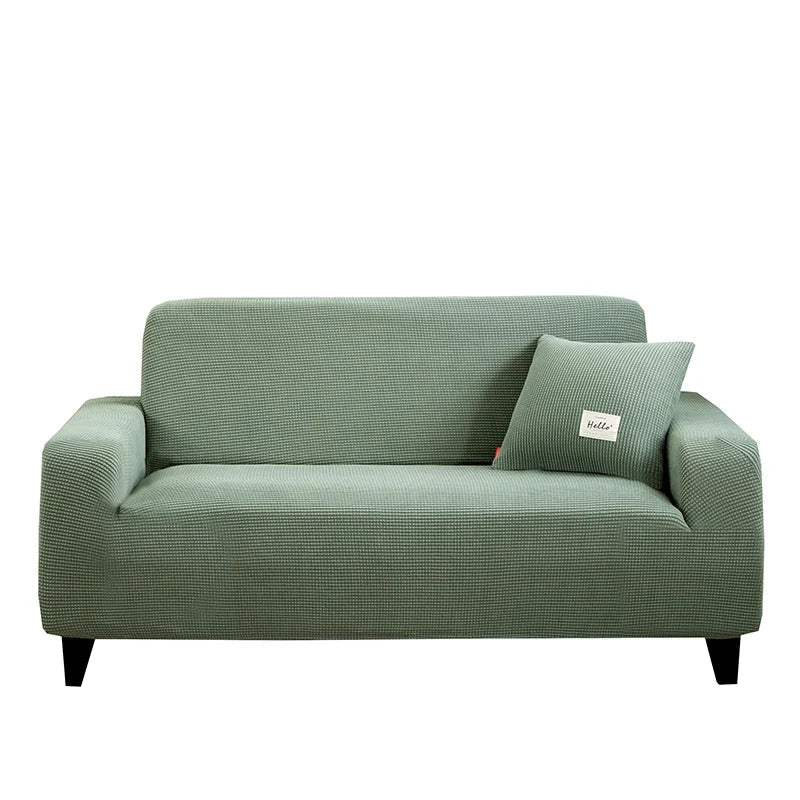 Dehnbarer Jacquard Ecksofaüberzug in Dunkelgrau, idealer Schutz für L-Form Sofas.