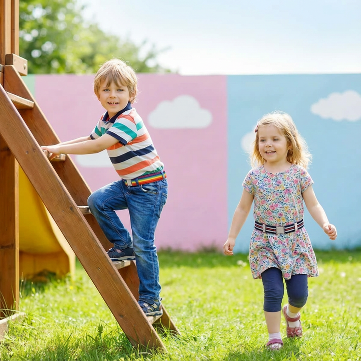 Elastischer Kindergürtel in Blau für Jungen & Mädchen, verstellbar & bequem für Schule und Freizeit.