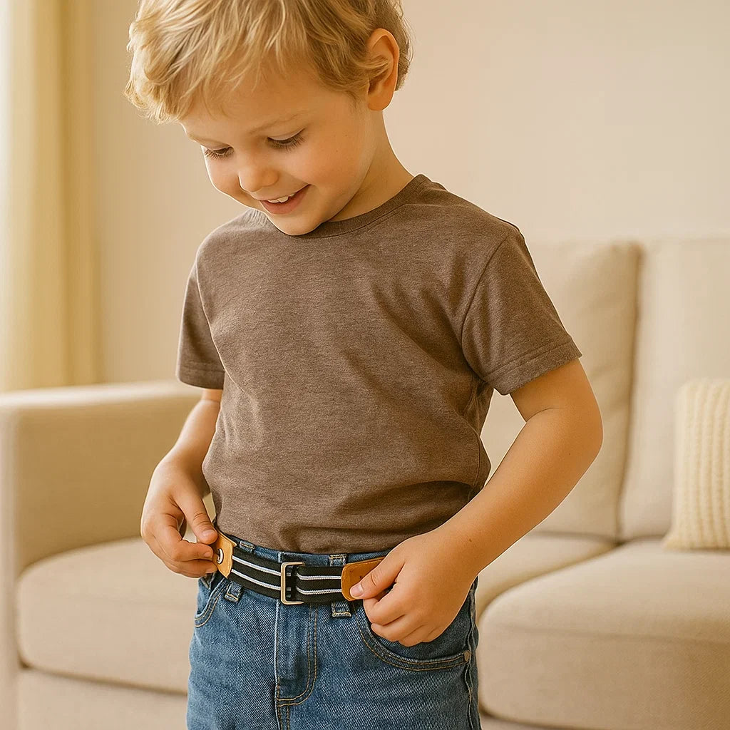 Elastischer Unisex-Gürtel für Kinder, mit robuster Schnalle, perfekt für aktives Spielen.