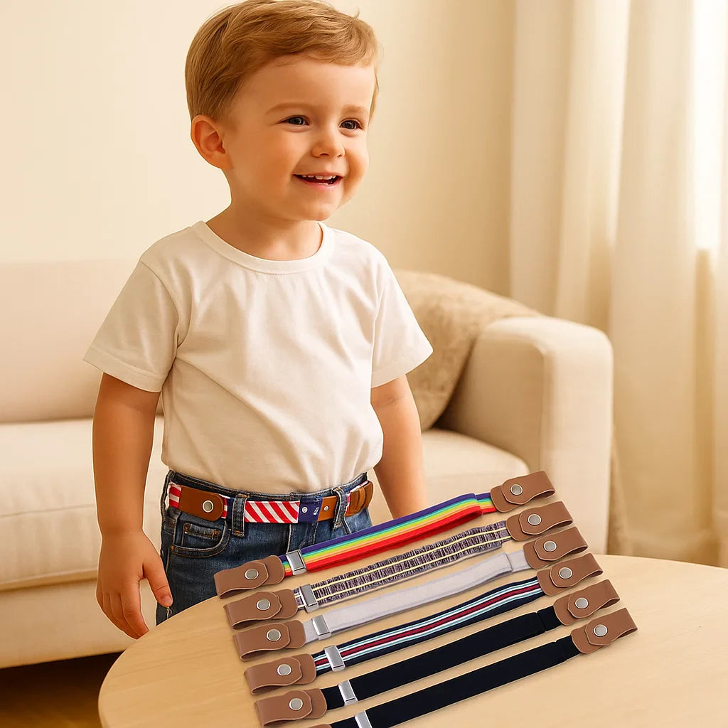 Schulbedarf: Elastischer Jungen Gürtel in Schwarz, bequem & unauffällig für optimalen Sitz der Hose.